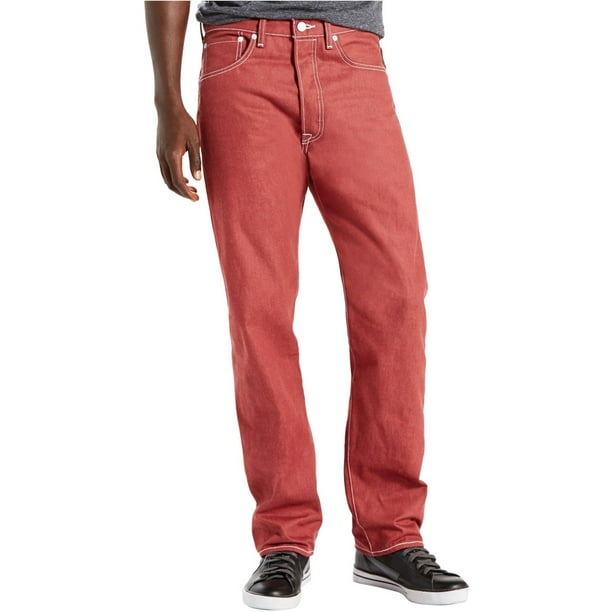 Levi's 501 Straight Leg Jeans para Hombre, Rojo, 40W x 30L Levis