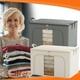 thumbnail image 1 of Contenedor de Tela Plegable de Gran Capacidad con Puertas Transparentes. Organizador de Ropa Espacioso para Dormitorio, Armario y Hogar. Opciones En Beige y Gris., 1 of 5