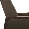 thumbnail image 3 of Noble House Roski Upholstered Pushback Recliner, Brown and Dark Walnut, 3 of 8