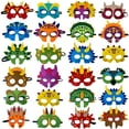 thumbnail image 1 of Máscaras de dinosaurios TEEHOME para fiestas (24 paquetes) para niños, 1 of 7