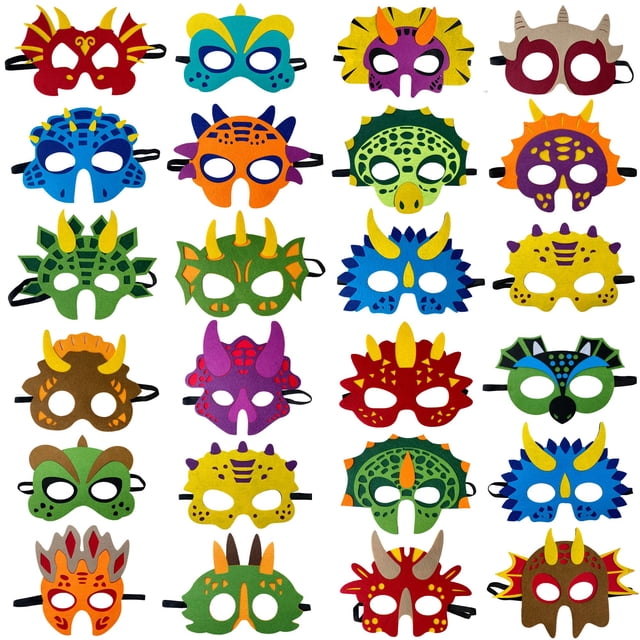 Máscaras de dinosaurios TEEHOME para fiestas (24 paquetes) para niños