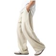 thumbnail image 5 of OSOLU Men's Summer Light Loose Straight Tube Solid Color Basic Easy To Pants Trousers Everyday Comfort Versatile Workout Training Joggers Bottoms, 5 of 9
