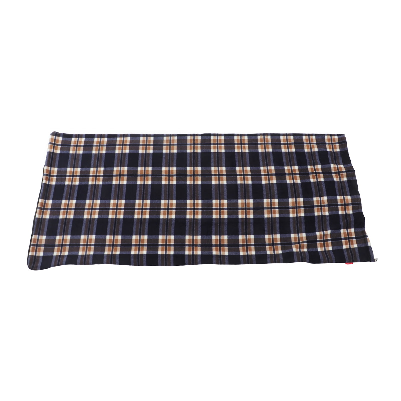Fleece Sleeping Bag, Machine Washable Camping Sleeping Bag Breathable Multipurpose  For Climbing Navy Blue Grid