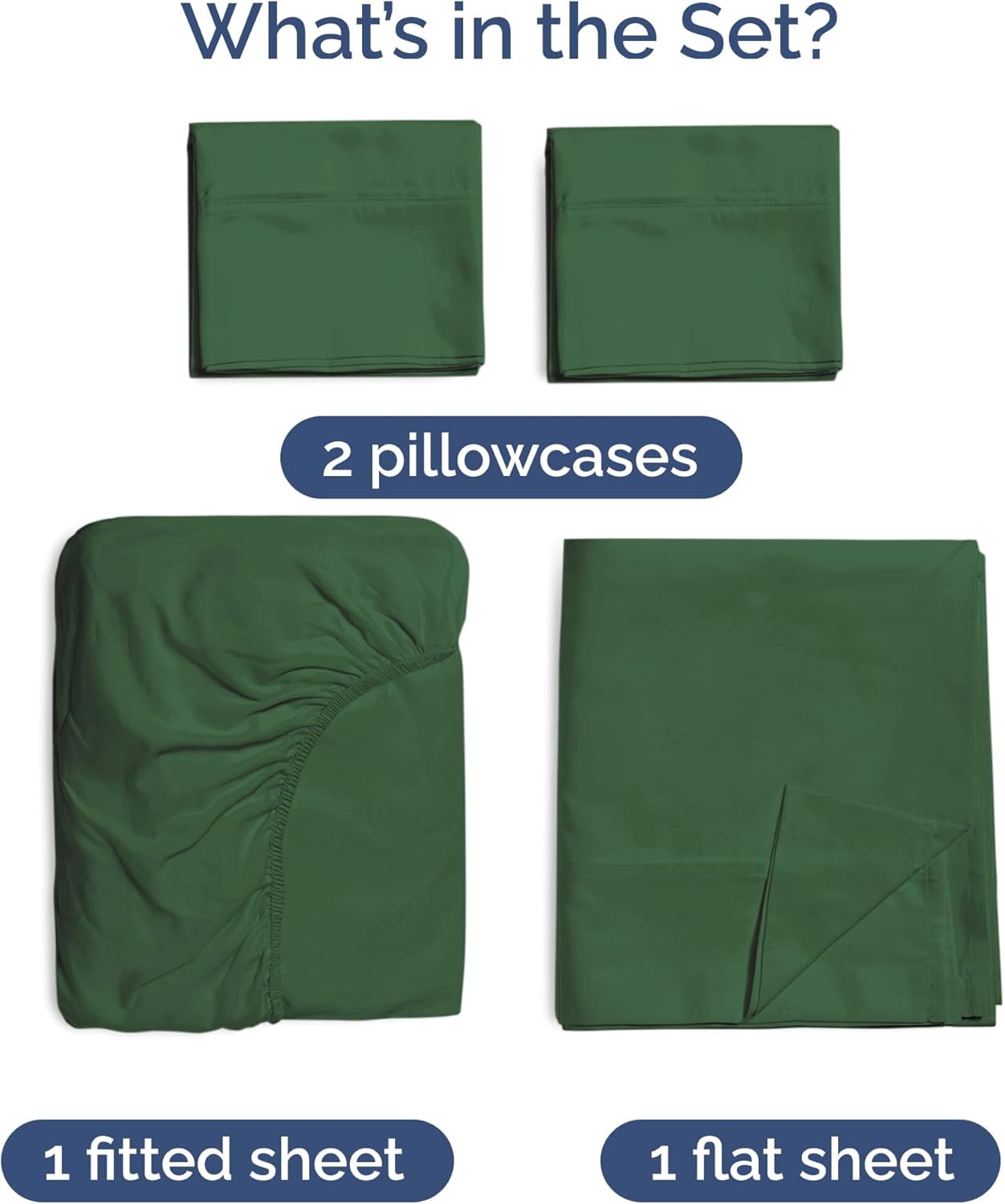 CGK Linens 4-Piece Luxury Bamboo Cooling Sheet Set - King Size 100% Bamboo Derived Rayon Premium Bed Sheets, Emerald Green