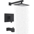 thumbnail image 1 of Modern Matte  Shower  Set  Tub and Shower Trim Kit with Single-Spray  Shower Head  Square Shower   (Shower Valve Included), 1 of 2