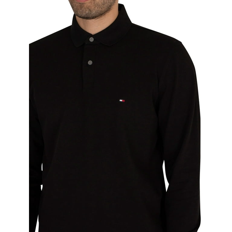 Tommy Hilfiger Shirt, Black Longsleeved 1985 Polo Regular