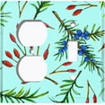 thumbnail image 2 of Metal Light Switch Wall Plate Outlet Cover (Rosemary Leaf Teal Wallpaper- Single Duplex Single Toggle), 2 of 2