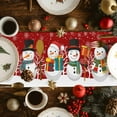 thumbnail image 2 of Red Snowman Cotton Linen Table Runner for Dining Kitchen, Christmas Winter Snowflake Xmas Tree Wedding Outdoor Party Tablerunners Decoration, Dresser Scarf Coffee Tablecloth Runners 13x48 Inches, 2 of 9