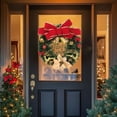 thumbnail image 5 of karymi Christmas Wreath Bow Golden Ball and Pinecone Christmas Wreath Door Hanging Window/wall Decoration Wreath Indoor and Outdoor Christmas Decoration Christmas Outdoor Decorations The Big Save, 5 of 6