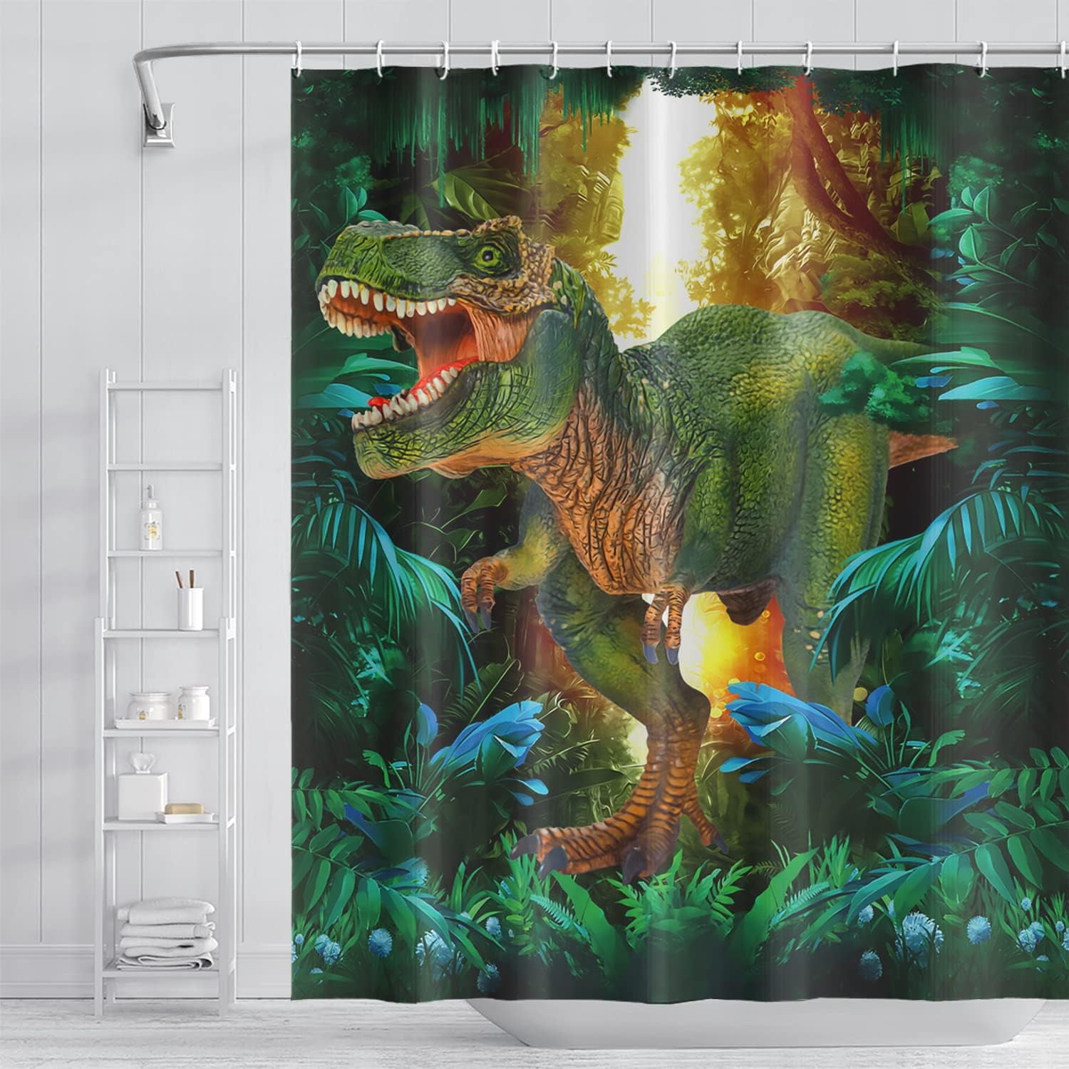  Kuizee Shower Curtain Bathroom Bathtubs Bath Waterproof  ﻿Cartoon Pterodactyl Pteranodon Flying Prehistoric Reptile Curtains Fabric  Decor Easy Install with 12 Hooks,66×72Inch : Home & Kitchen