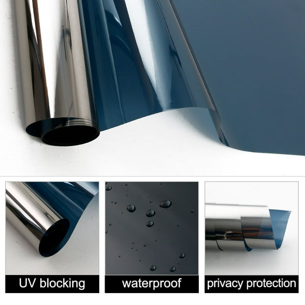 TolleTour Film pour vitrage de fenêtre Miroir Effet Anti Chaleur Protection  solaire Anti UV bleu,60200CM