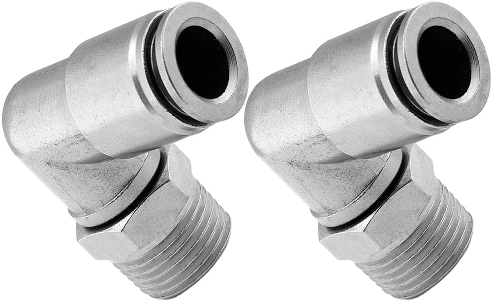 PTC for 3/8 OD Hose Swivel Elbow VXA2323 Vixen Air 3/8 NPT Male to Push to Connect 