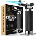 thumbnail image 2 of RAVS Butane Torch, Refillable Kitchen Torch Lighter with Safety Lock and Adjustable Flame, Creme Brulee Kitchen Food Torch for Baking, Culinary Cooking Torch, Blow Torch - Butane Gas Not Included, 2 of 4