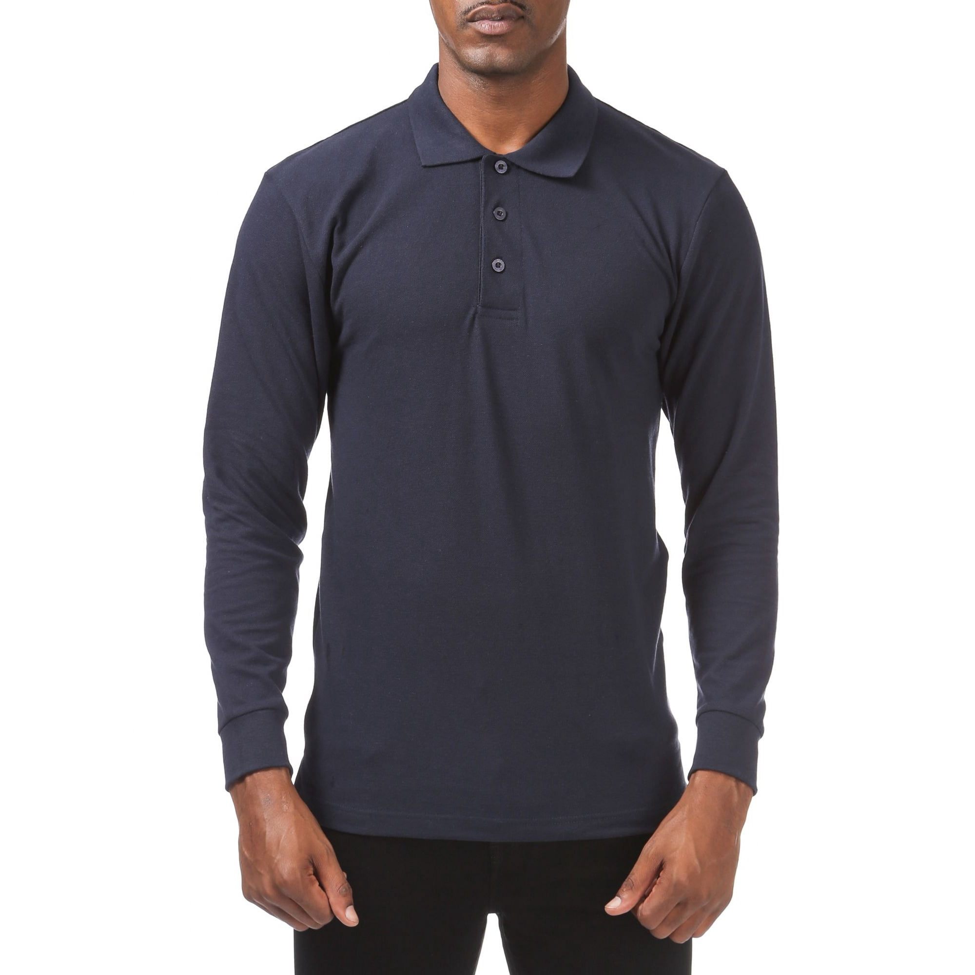 Pro Club Men's Long Sleeve Pique Polo Shirt