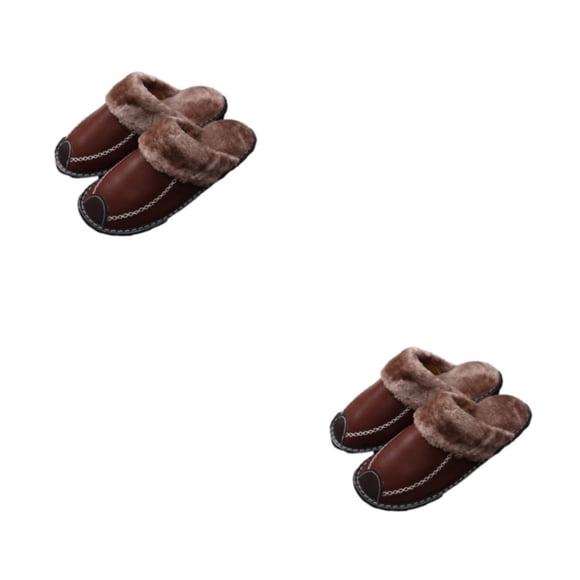 Sonducket Zapatillas de casa Suministros de invierno Zapato cálido Parejas Zapatos de fondo Accesorios para el hogar Calentador Mujer Marrón Marrón claro 28 (41-42) 2Conjunto