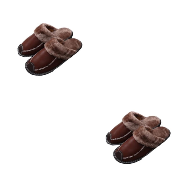 Sonducket Zapatillas de casa Suministros de invierno Zapato cálido Parejas Zapatos de fondo Accesorios para el hogar Calentador Mujer Marrón Marrón claro 28 (41-42) 2Conjunto