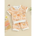 thumbnail image 4 of Musuos Baby Girl 2Pcs Summer Outfits 6 12 18 24M 3T Short Sleeve Floral Print T-Shirt + Shorts Set Infant Toddler Clothes, 4 of 10