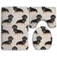 thumbnail image 1 of ABPHQTO Wiener Dog Fabric Doxie Dachshund Weiner Dog Pet Dogs Juego de alfombras de baño de 3 piezas Alfombra de baño Alfombra de contorno y tapa de inodoro, 1 of 2