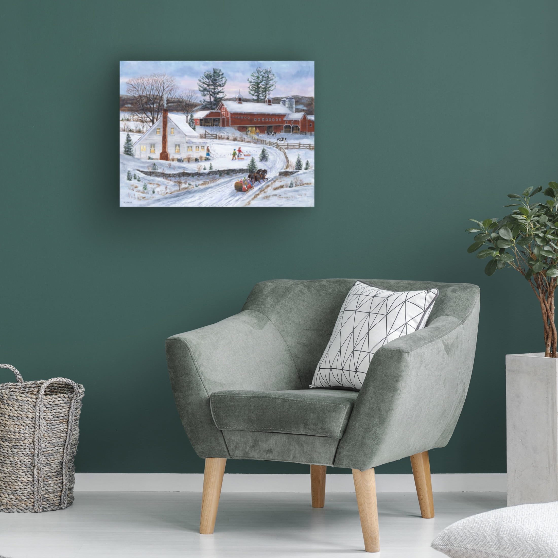 Canvas Wall Art - Bob Fair 'Sledders Return' Wall Art for Living Room, Bedroom, or Office Décor by Trademark Fine Art - 47 x 35 Inches