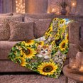 thumbnail image 6 of Playful Kittens Sunflower Garden, Playful Pet Portrait Pattern, Warm Flannel Blanket for Living Room and Reading Nook, Cat Lovers Friendship Gift, Pet Lover Home Decor, 6 of 9