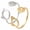 Gold, variant on Stainless Steel Non-Tarnish Adjustable Open Ring Cat Kitten Shape Animal Pet R7
