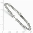 thumbnail image 2 of Leslie's 925 Sterling Silver Rhodium-plated CZ Woven Flexible Cuff; for Adults and Teens; for Women and Men, 2 of 2