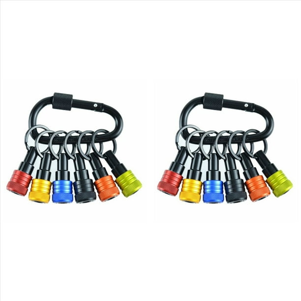 2X con Portabrocas, 12 Piezas, Portabrocas con Vástago Hexagonal de 1/4 Pulg., para Destornilladores, Destornilladores y Brocas, Incluye Mosquetón para