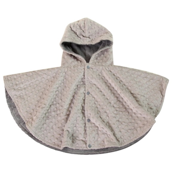 Snuggle Stuffs Unisex Minky Dot Poncho Grey/Charcoal
