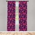 thumbnail image 4 of Ambesonne Floral Window Curtains, Repetitive Round Flowers Art, Each 28" W x 84" L, Magenta and Dark Violet Blue, 4 of 4