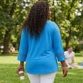 thumbnail image 4 of Agnes Orinda Women's Plus Size St. Patrick's Day Tops Long Sleeve Crochet Panel Hollow Out Pleated Casual Tunics Blouse 1X Sky Blue, 4 of 6