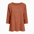thumbnail image 4 of Godom Womens Tops Casual 3/4 Sleeve Crew Neck Shirts Loose Fit Tunic Blouses, 4 of 7