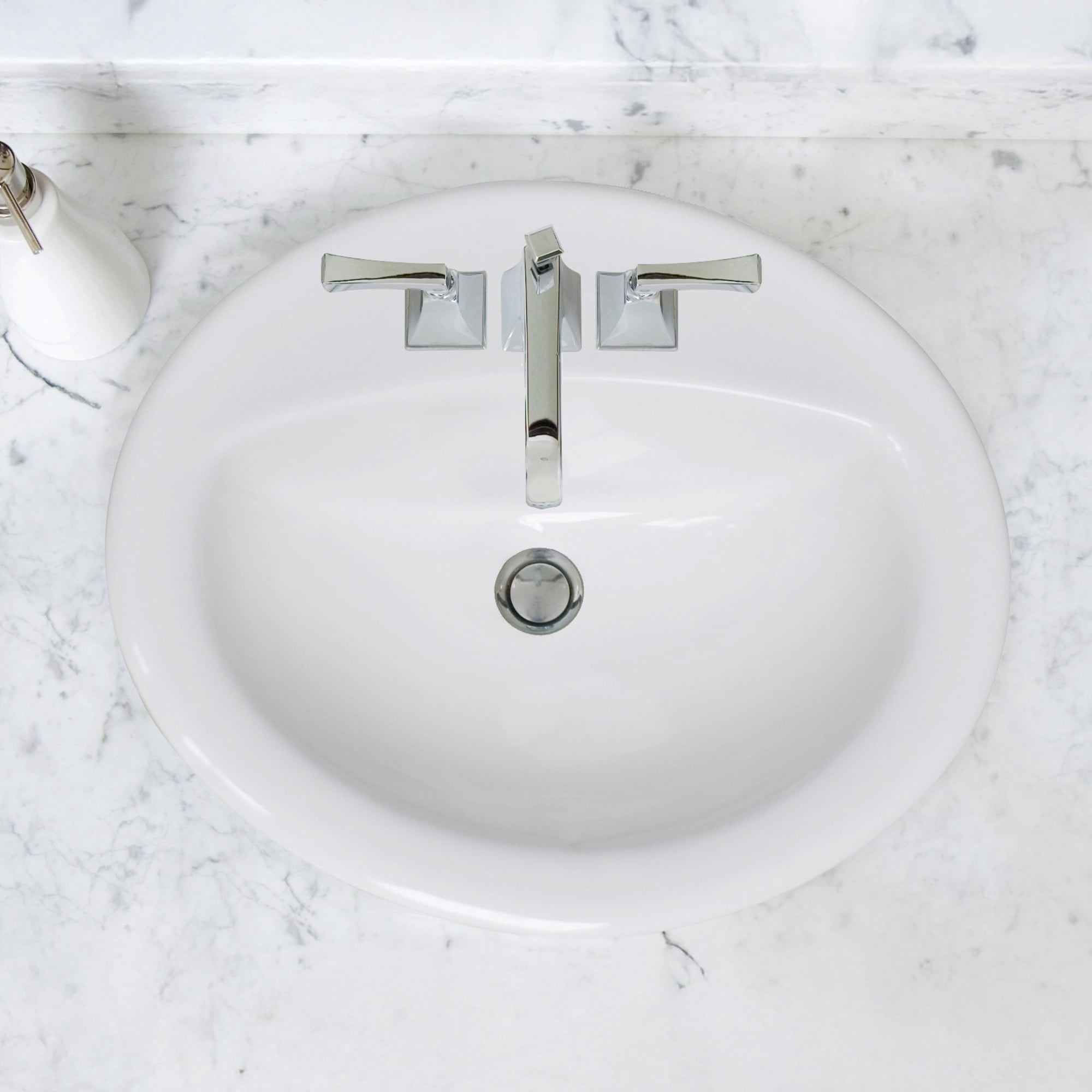 Design House 573428 Oval Drop-In Sink 20x17 Single Basin in White
