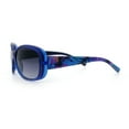 thumbnail image 6 of Kids Size Girls Classic 90s Designer Style Wrap Rounded Rectangle Sunglasses Blue - Smoke, 6 of 8