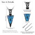 thumbnail image 3 of AOVEAO Arrow Necklace 925 Sterling Silver Blue Opal Pendant Necklaces Birthday Xmas Gifts courage Jewelry for Men Women Son, 3 of 9