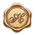 thumbnail image 2 of Pegatinas con sello de cera Yoption Initial H, paquete de 100 unidades, oro envejecido, 2 of 7