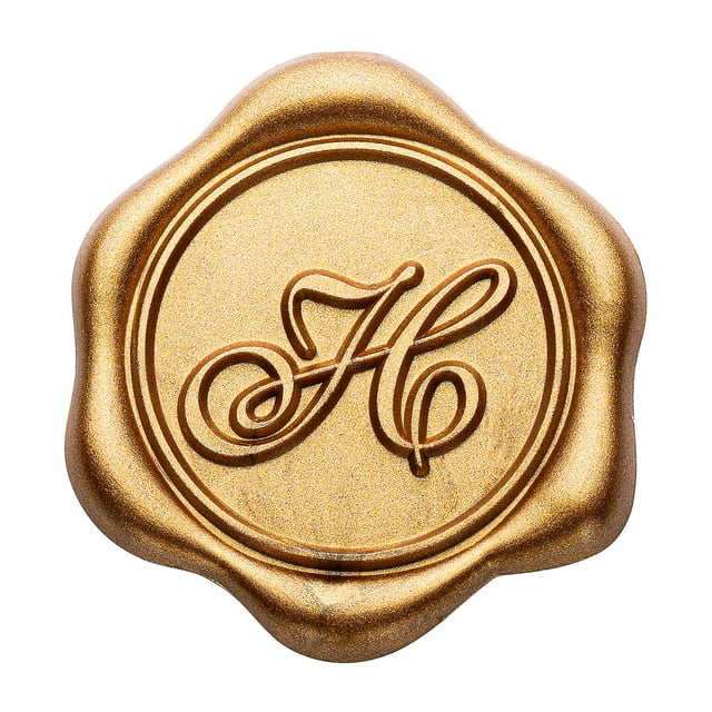 Pegatinas con sello de cera Yoption Initial H, oro envejecido, paquete de 50