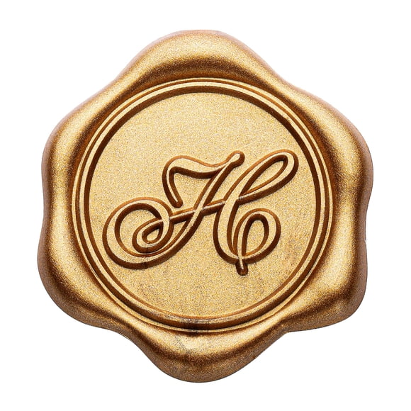 Pegatinas con sello de cera Yoption Initial H, oro envejecido, paquete de 50