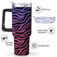 thumbnail image 2 of Purple Pink Zebra Stripe Stainless Steel Insulated Mug with Lid and Handle, 30oz, 2 of 4