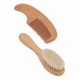 thumbnail image 3 of Small Baby Wool Brush and Curved Comb Set Goat Hair Brush For Newborn Scalp Massage Gentle Grooming, 3 of 5