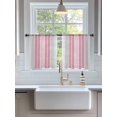 thumbnail image 3 of Sheer Curtains 45 Inch Length 2 Panels Set for Kitchen, Pink Gray Stripes Semi Sheer Curtains for Windows, Chic Modern Abstract Vertical Lines Voile Window Treatments Rod Pocket Curtain, 3 of 7