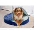 thumbnail image 6 of FurHaven Pet Products Microvelvet Snuggery Orthopedic Pet Bed for Dogs & Cats - Navy, 26" Base, 6 of 14