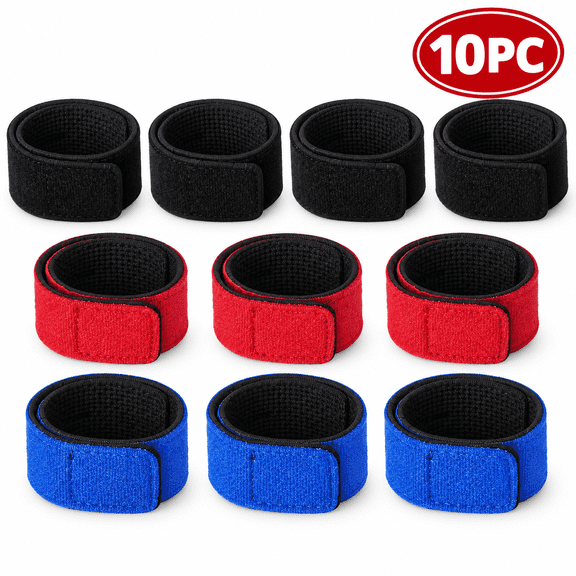 Fishing Rod Straps, 10 Pack Elastic Hook-and-Loop Fishing Pole Wrap Ties,Mixed Colors