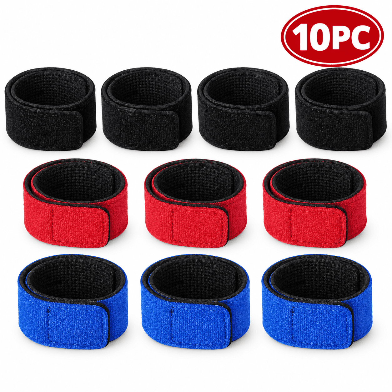 Fishing Rod Straps 10 Pack Elastic Hook-and-Loop Fishing Pole Wrap Ties Mixed Colors