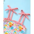 thumbnail image 4 of Kucnuzki Infant Baby Girls Swimsuit 12-18 Months Ruffle One Piece Bathing Suit Floral Sleeveless Summer Swimwear Beach Wear Pink, 4 of 7