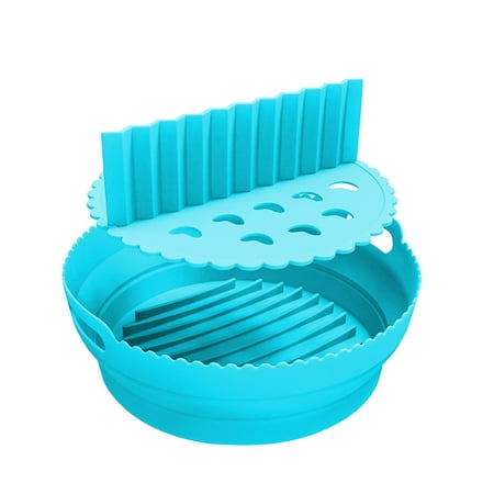 

Tiitstoy Foldable Fryer Silicone Pot No More Cleaning Basket After Using The Fryer -[8.5inch] Blue