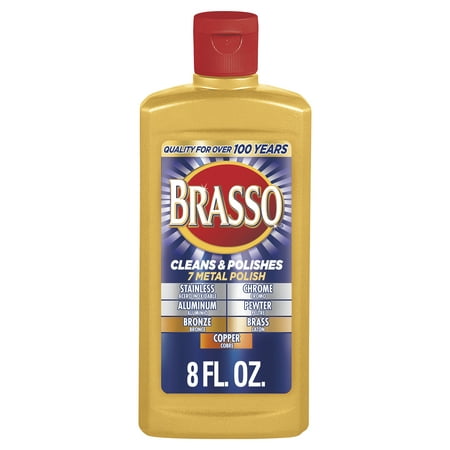 Brasso Metal Polish, 8oz Bottle for Brass, Copper, Stainless, Chrome, Aluminum, Pewter & Bronze