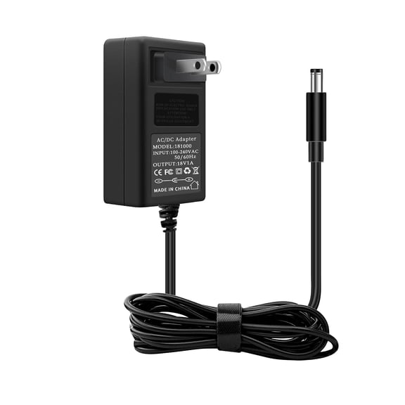 LujingZ 18V 1A AC DC Power Supply - US Wall Charger with 5.5x2.1mm & 2.5mm Plugs for 18V 100mA - 1000mA Equipment, 6ft Cord