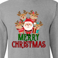 thumbnail image 4 of Inktastic Merry Christmas Santa Reindeer Long Sleeve T-Shirt, 4 of 5