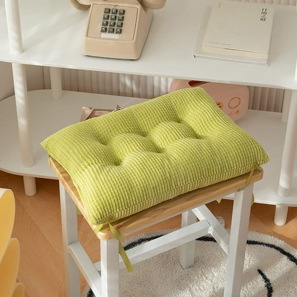 Outdoor Bench Cushion, Chair Cushions, Classic Solid Color Bench Cushion with Ties, Super Soft Indoor Outdoor Rectangle Bench Seat Cushion Foam Pad with Non-Slip Bottom(Green, 13.8x9.5x3.15in)