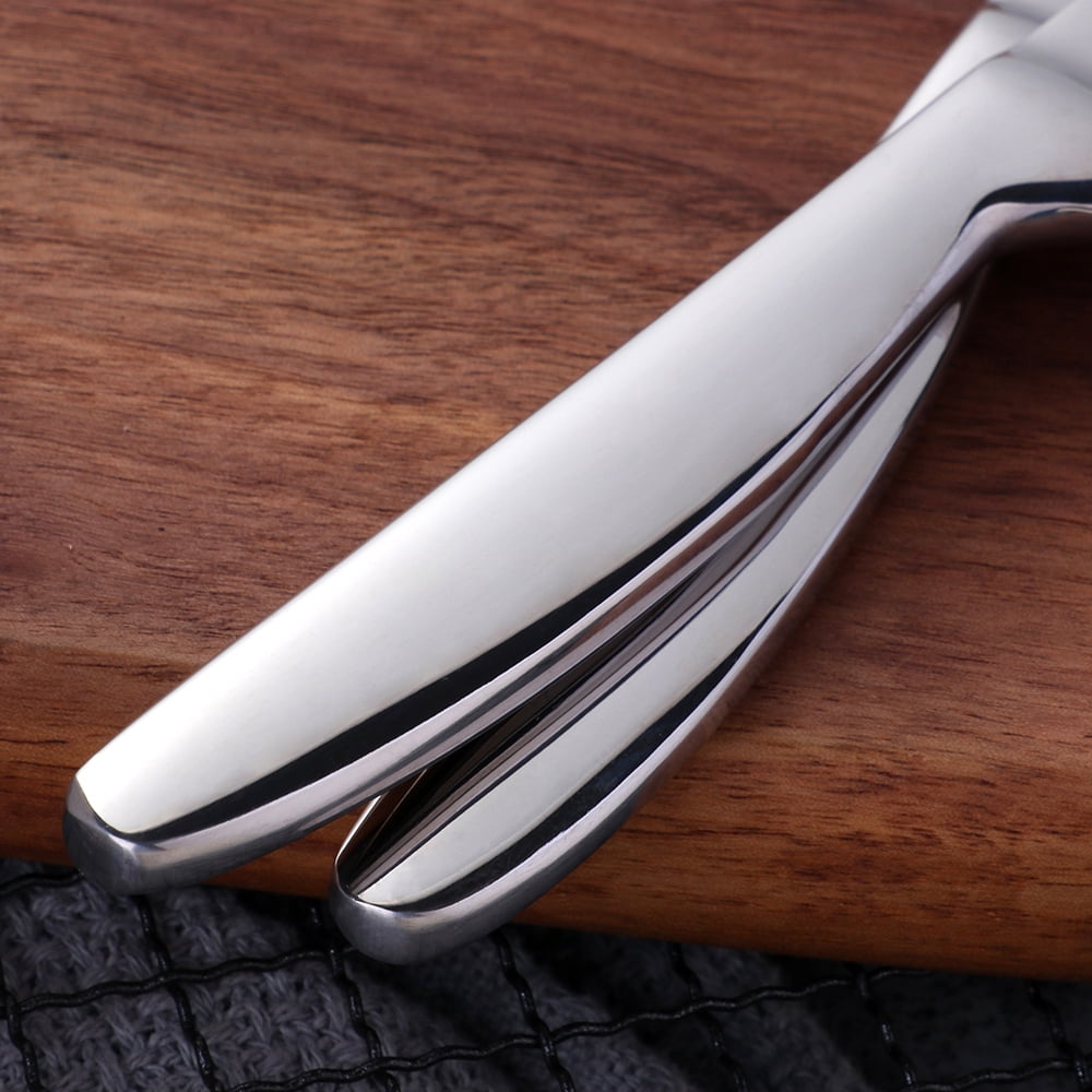 Buyer Star Kitchen Steak Knives Set of 6, 8.6 Inches Heavy Duty Steak Knife Sets, Stainless Steel Non-Stick Silverware Set for Home, Restaurant, Party, Wedding, Dishwasher Safe